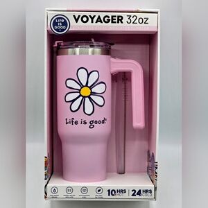 Life is Good Pink Voyager 32oz Tumbler